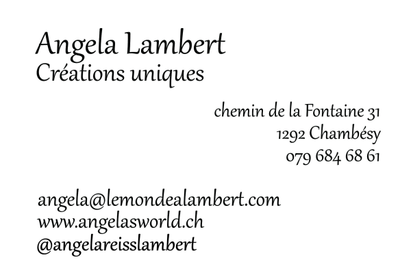 La carte de visite d'Angela