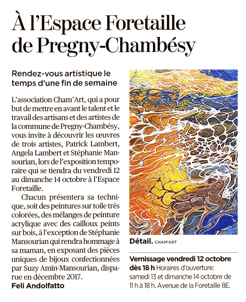 Article dans Rives-Lac de septembre 2018